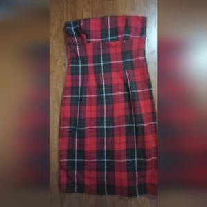 Plaid tube mini dress